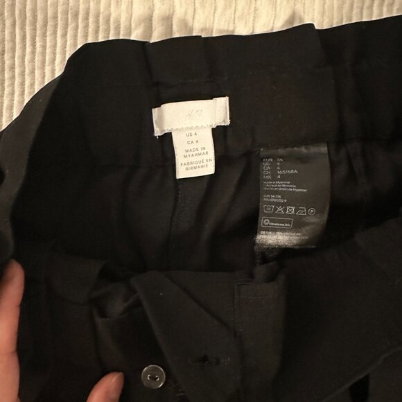 Black Paper Bag Pants - H&M - Size 4 - Picture 4 of 5